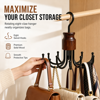Heavy-Duty Multi-Function Hanger with 8 Metal Hooks