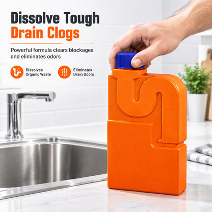 🚰50% OFF NOW! Household Drain Clog Remover Pipe Dredge Agent – Powerful Drain Cleaner, Dissolves Hair, Grease & Organic Blockages, Eliminates Sewer Odors for Kitchen Sink, Shower & Bathroom Drains