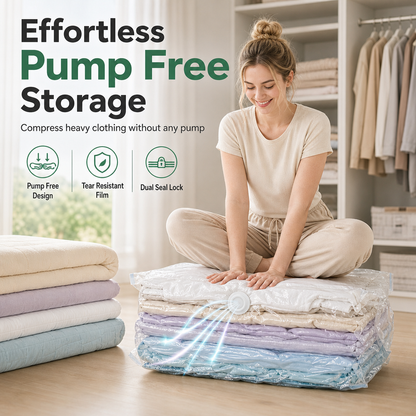 📦 50% OFF! ✨Vacuum Compression Storage Bags for Clothes PA and PE Space Saving Sealed Bags for Travel and Home Storage