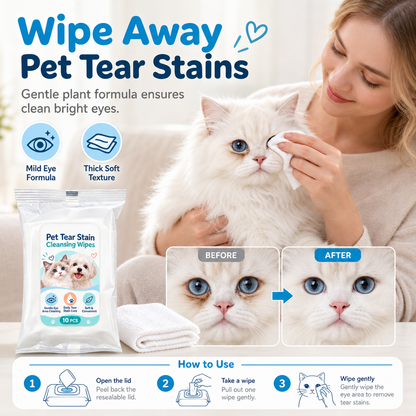 🐾 Soothing Pet Eye Wipes – Gentle, Tear-Free & Effective ✨