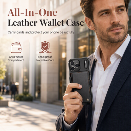 Leather Wallet Phone Case Protective Cover